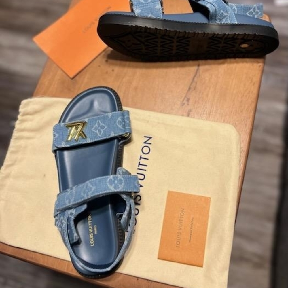 Louis Vuitton Denim Blue Monogram Sandals